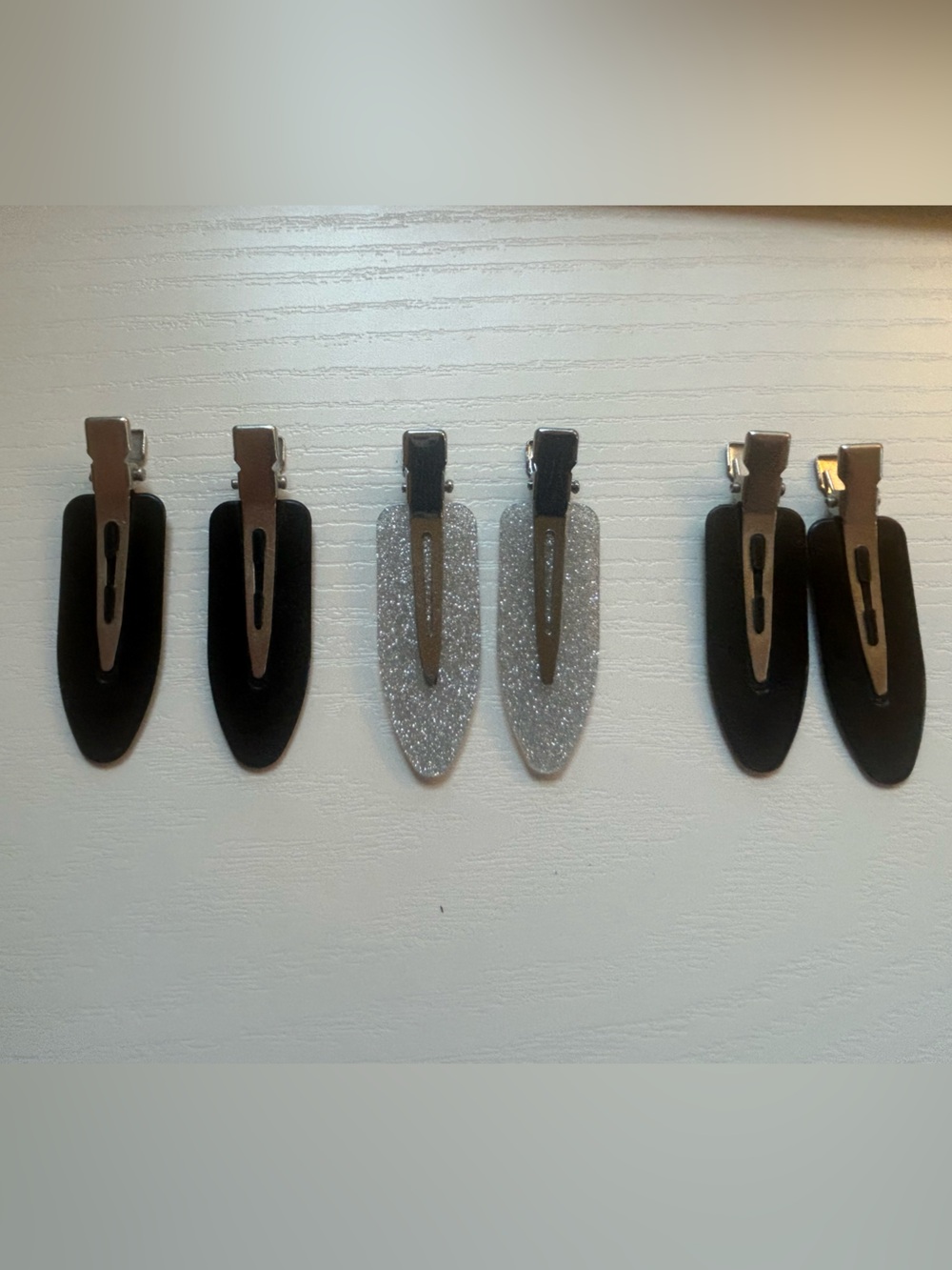 Hair Clip Set For Getting Ready - Black & Silver Women Accessories
